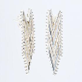 Imperial Silver Chevron Design Diamond-Cut Earrings