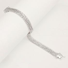 Imperial Silver Chevron Diamond-Cut Bracelet