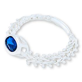 Imperial Silver Diamond-Cut Sterling Silver Wheat Design CZ Ring