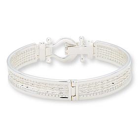 Imperial Silver Diamond-Cut Wheat Chain Bangle Bracelet