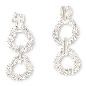 Imperial Silver Diamond-Cut Wheat Chain Double-Drop Earrings