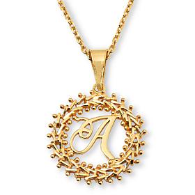 Imperial Silver Diamond-Cut Wheat Link Initial Pendant with 18" Cha...