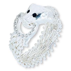 Imperial Silver Lamé Mesh Diamond-Cut Sterling Silver Panther Ring