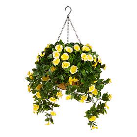 Improvements 17" Faux Pansy Flower Hanging Basket