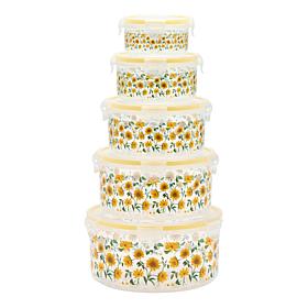 Improvements 5-piece Nesting Storage Bowls with Locking Lids