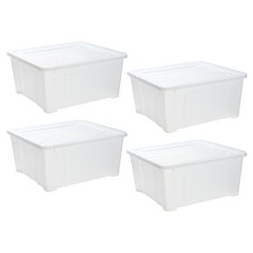 Improvements Stackable Plastic Storage Bins - Set of 4