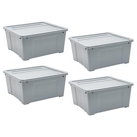 Improvements Stackable Plastic Storage Bins - Set of 4