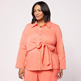 In Earnest by Byron Lars Oxford Tie-Front Shirt