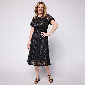 In Earnest by Byron Lars Zip Front Lace Dress