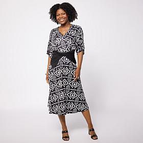 In Earnest Draped Sash Jersey Dress