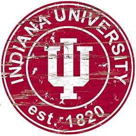 Indiana Distressed Round Sign