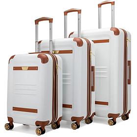 ITALIA Vintage 3 Piece Expandable Retro Luggage Set