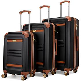 ITALIA Vintage 3 Piece Expandable Retro Luggage Set