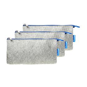 Itoya Profolio Midtown Pouch 5" x 9" Gray/Blue 3-Pack