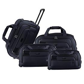 IZOD Gavin 4pc Lightweight Rolling Duffel Bag w/Telescopic Handle