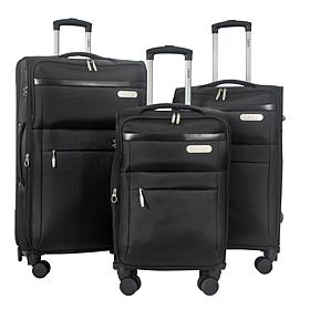 IZOD River 3pc Expandable Luggage Set w/Spinner Wheels & Lock