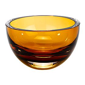 Jack Badash Penelope Amber Mouth-Blown European 6" Crystal Bowl