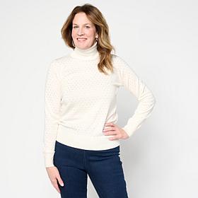 Jaclyn Smith All-Over Rhinestone Turtleneck Sweater