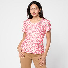 Jaclyn Smith Scoop-Neck Tulip Sleeve Knit Tee