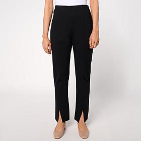Jaclyn Smith Seamed Ankle Pant with Front Slit