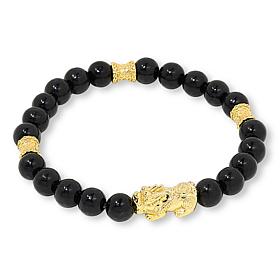 Jade of Yesteryear Jade Beaded Dragon-Design Stretch Bracelet