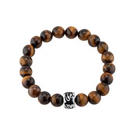 James Michael  Tiger's Eye Bead Tribal Tattoo Station Stretch Bracelet