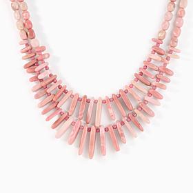 Jay King Australian Pink Opal & Baroque Rose Rhodonite Beaded Necklace