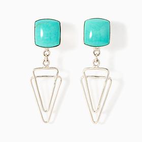 Jay King Baja Turquoise Earrings, Sterling Silver