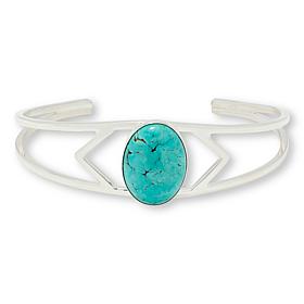 Jay King Baja Turquoise Sterling Silver Oval Stone Cuff Bracelet