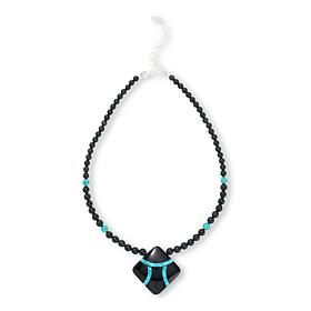 Jay King Black Serpentine and Chilean Turquoise Inlay Necklace