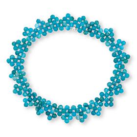 Jay King Blue Apatite Bead Woven Stretch Bracelet