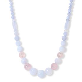 Jay King Blue Chalcedony & Rose Quartz Bead Necklace
