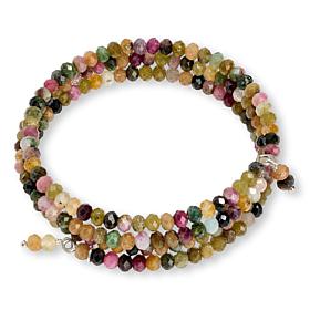 Jay King Faceted Multicolor Tourmaline Bead Coil Wrap Bracelet