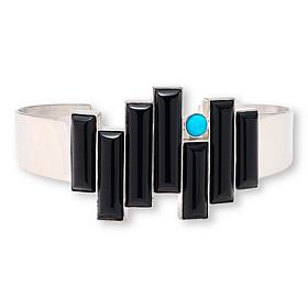 Jay King Gallery Collection Midnight Chalcedony and Turquoise Cuff