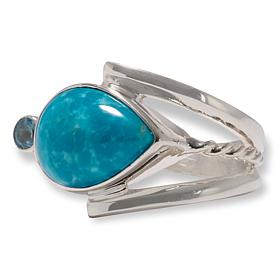 Jay King Gallery Collection Sonoran Turquoise and Blue Topaz Ring