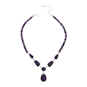 Jay King Gallery Collection Sterling Silver Amethyst Drop Necklace