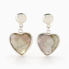 Jay King Labradorite Heart Earrings, Sterling Silver