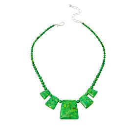 Jay King Lemon Lime Turquoise Beaded Necklace with Freeform Drops