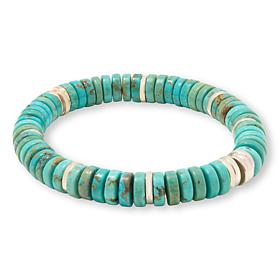 Jay King Men's Gold Matrix Turquoise Bead Stretch Bracelet