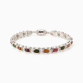 Jay King Multi Colored Tourmaline Magnetic Sterling Link Bracelet, ...