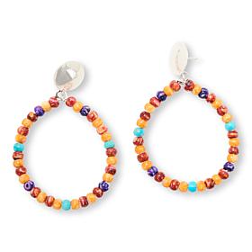 Jay King Multi-Colored Turquoise and Spiny Oyster Drop Earrings