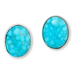 Jay King Oval Kingman Turquoise Sterling Silver Stud Earrings