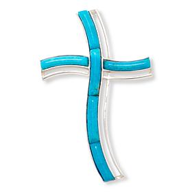 Jay King Peruvian Turquoise Inlay Cross Pendant