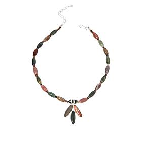 Jay King Petrified Wood and Dragon Mountain Stone Pendant-Necklace