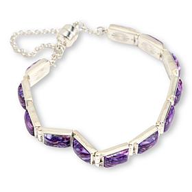 Jay King Purple Spiny Oyster Shell Line Bracelet with Magnetic Clasp