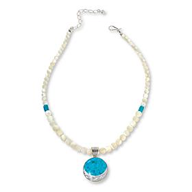 Jay King Royal Blue Turquoise & Mother-of-Pearl Pendant with Necklace