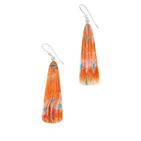 Jay King Spiny Oyster Shell and Turquoise Inlay Drop Earrings