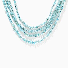 Jay King Sterling 4-Strand Waterfall Larimar & Blue Opal Necklace