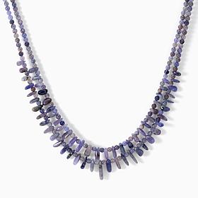 Jay King Sterling Silver 2-Strand Tanzanite Fringe Bead Necklace