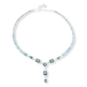 Jay King Sterling Silver Aquamarine Y-Drop 18" Necklace